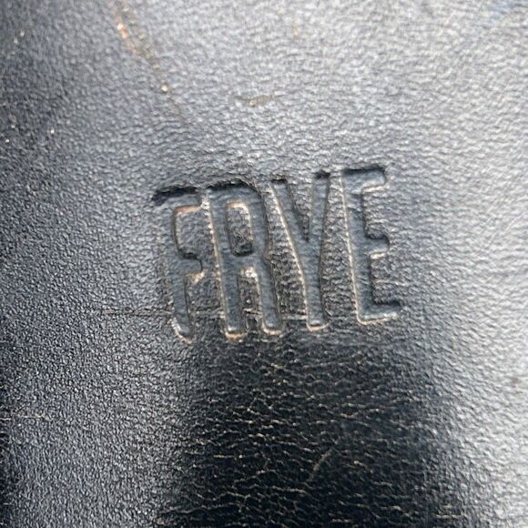 Frye Meghan Ankle Boots Black Suede Booties Cutout Strap w/ Buckle Heeled sz 9 - Picture 9 of 12